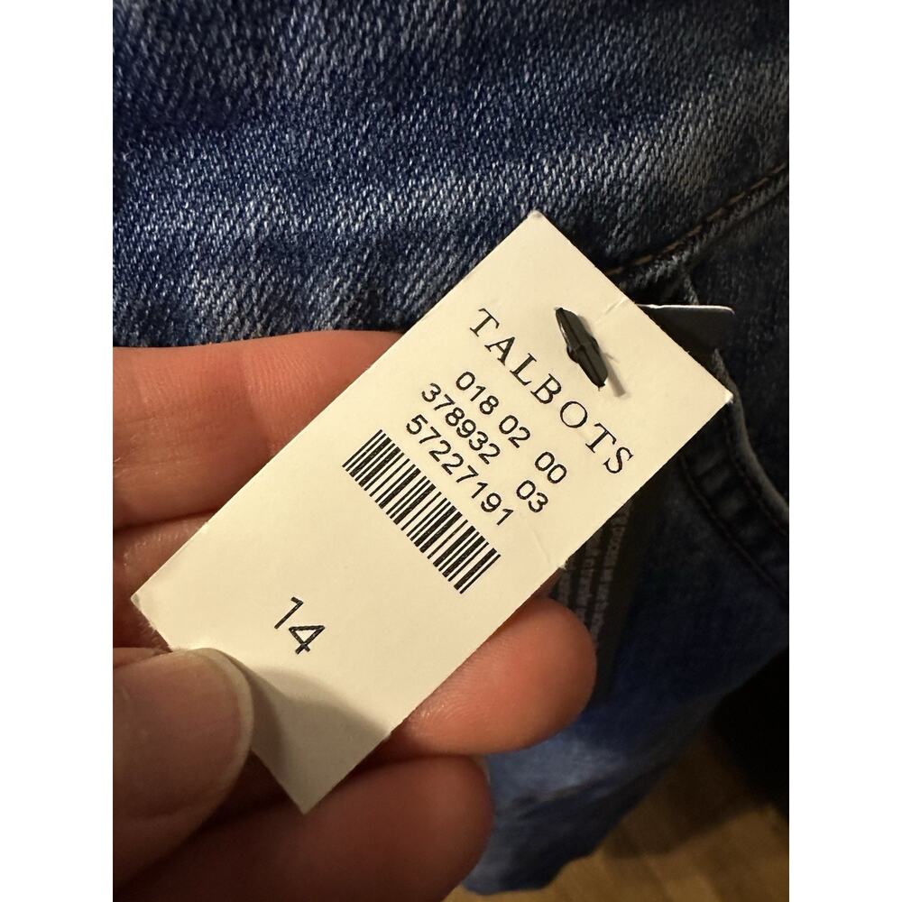 Talbots Denim Midi Button Front Skirt Size 14 New Blue Jean Classic Casual - Picture 4 of 9